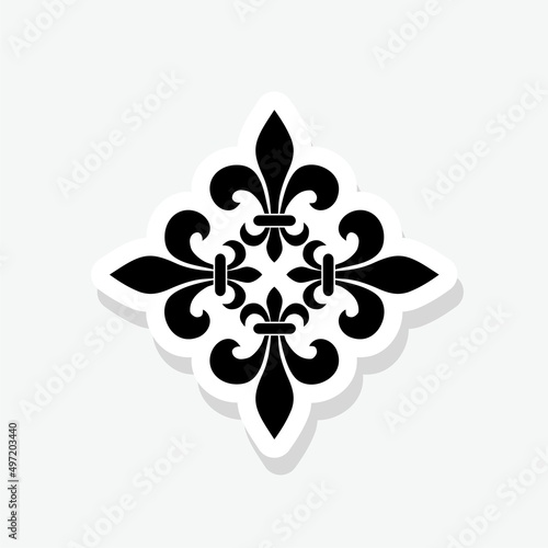 Royal heraldic cross, Cross of Lilies sticker icon photo