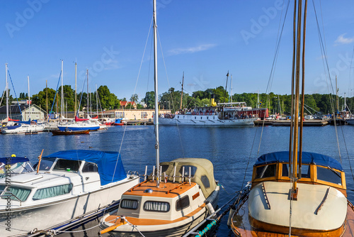 Boat harbor in Hjo, Sweden