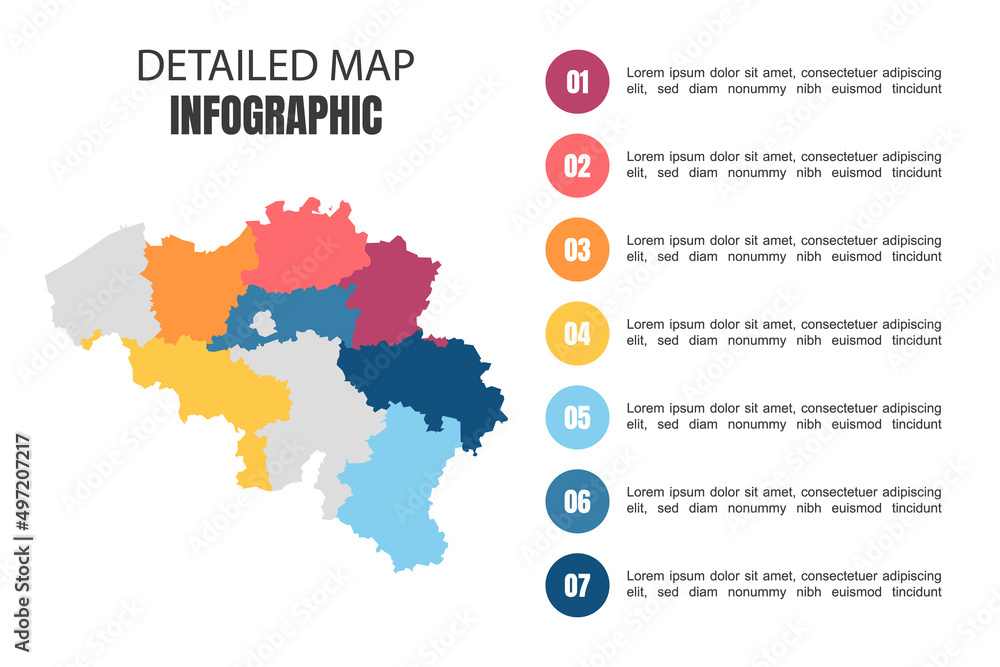 Modern Detailed Map Infographic of Belgium