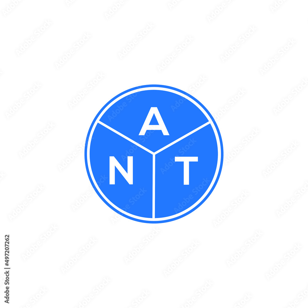 ANT letter logo design on white background. ANT creative circle letter logo concept. ANT letter design. ANT letter logo design on white background. ANT creative circle letter logo concept. ANT letter design.