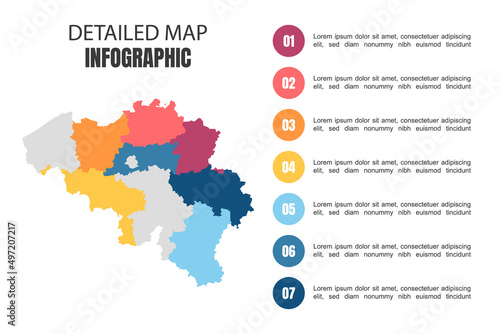 Modern Detailed Map Infographic of Belgium
