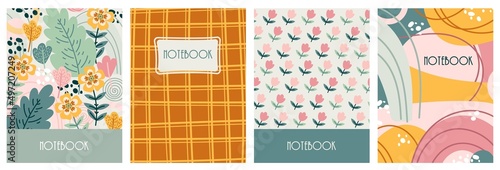 Set of Universal abstract templates. Applicable for notebook covers, planners.