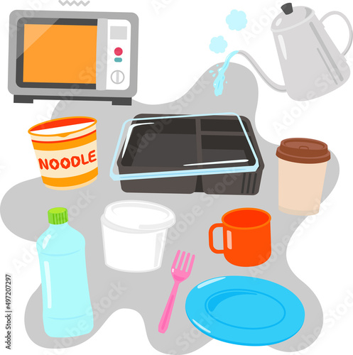プラスチック食器と加熱のイメージ