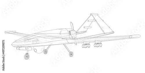 Military Predator Drone. Vector