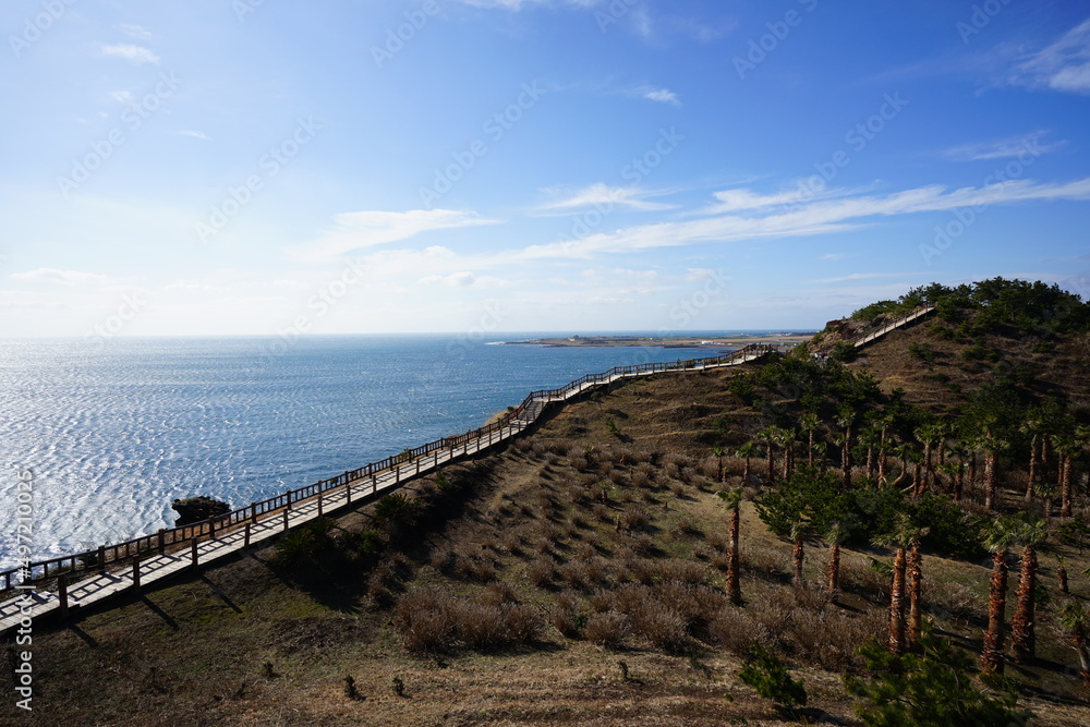cliff walkway and sea