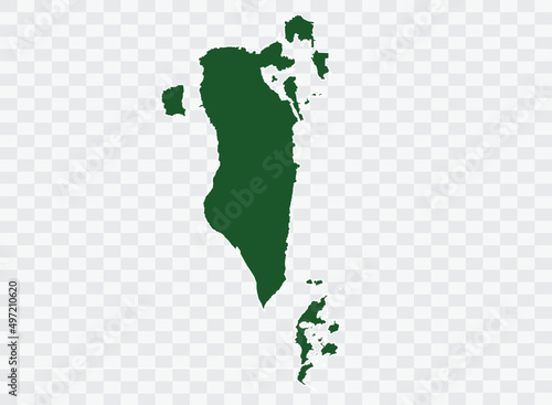 Bahrain map Green Color on White Backgound Png