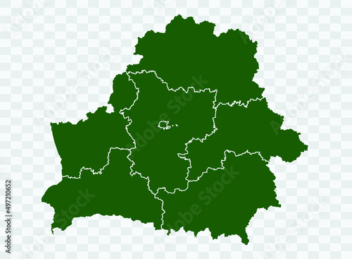 Belarus map Green Color on White Backgound Png