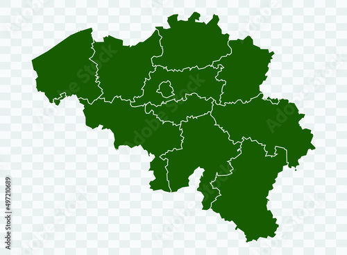 Belgium map Green Color on White Backgound Png