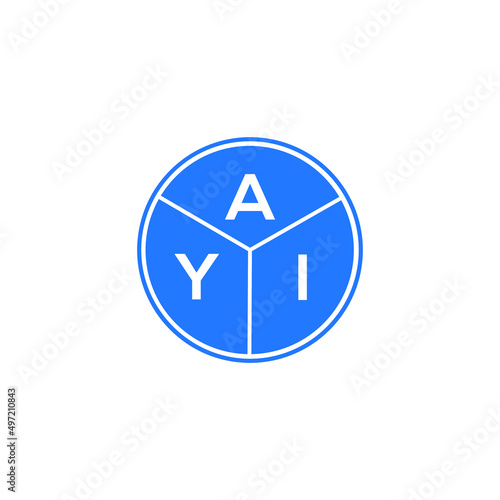 AYI letter logo design on white background. AYI creative circle letter logo concept. AYI letter design. 