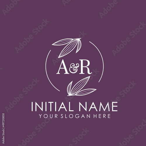 AR Beauty vector initial logo art  handwriting logo of initial signature, wedding, fashion, jewelry, boutique, floral