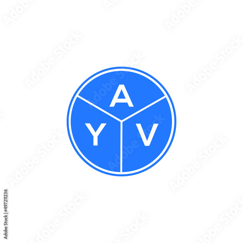 AYV letter logo design on white background. AYV creative circle letter logo concept. AYV letter design.
