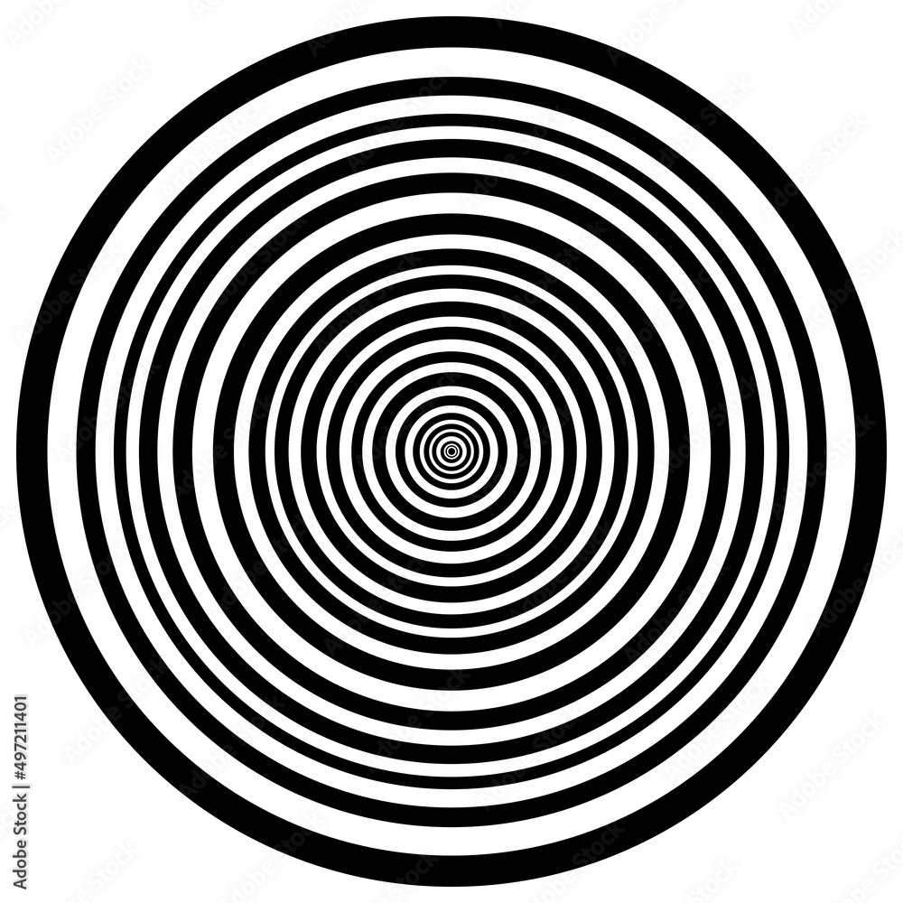 abstract illusion vector black and white circles icon eps10