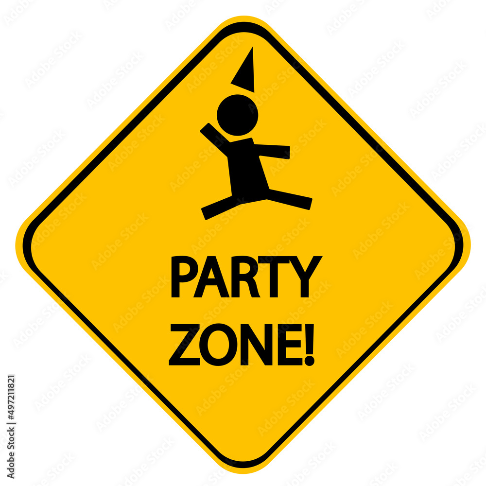 vector icon of yellow road sign party area eps10 vector icon of yellow road sign party area eps10