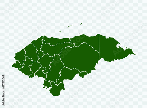 Honduras map Green Color on White Backgound Png