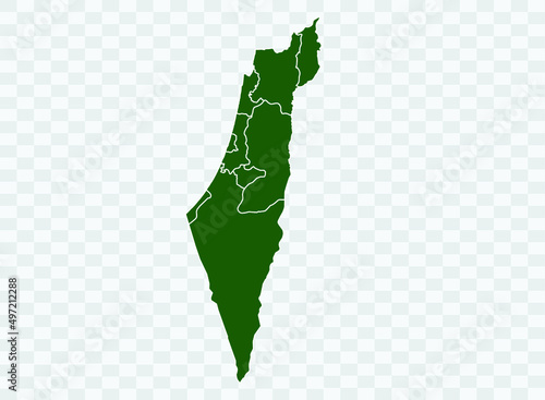  Israel map Green Color on White Backgound Png