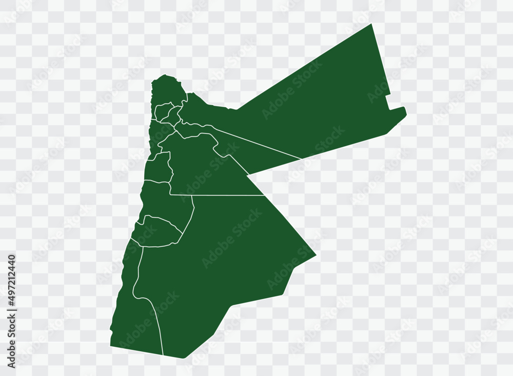 Jordan map Green Color on White Backgound Png