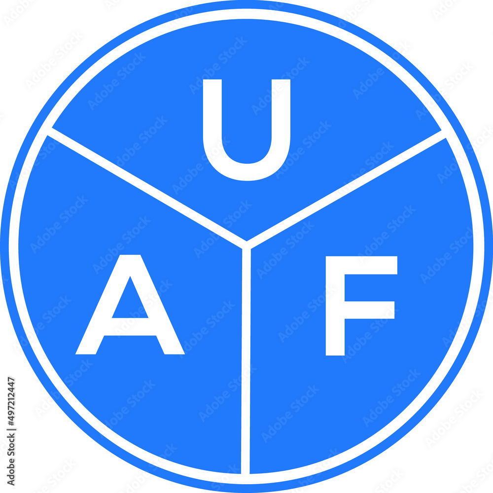 UAF letter logo design on black background. UAF creative initials letter logo concept. UAF letter design. UAF letter logo design on black background. UAF creative initials letter logo concept. UAF letter design.