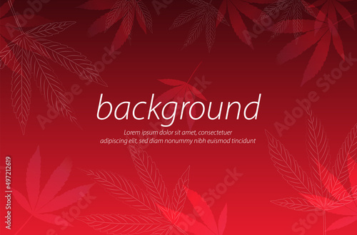 cannabis red background art design element