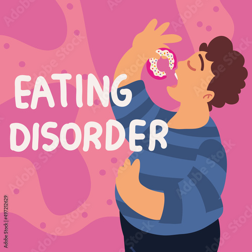 eating disorder, young with donut