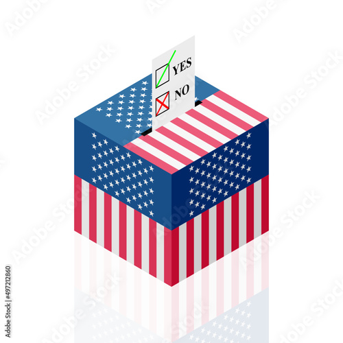 usa ballot box. vector illustration