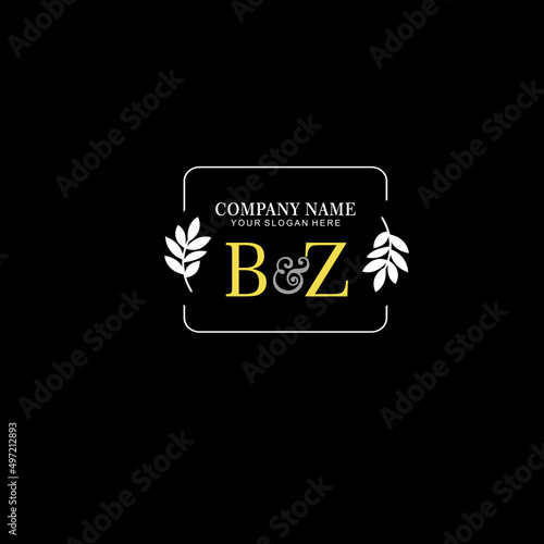 BZ Beauty vector initial logo art handwriting logo of initial signature, wedding, fashion, jewelry, boutique, floral