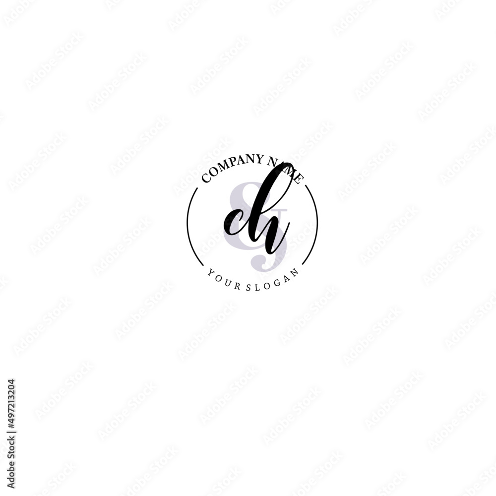 CH Initial letter handwriting and signature logo. Beauty vector initial logo .Fashion boutique floral and botanical CH Initial letter handwriting and signature logo. Beauty vector initial logo .Fashion boutique floral and botanical