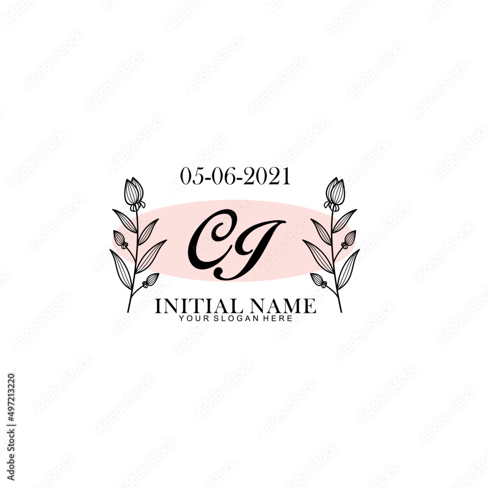 CI Initial letter handwriting and signature logo. Beauty vector initial logo .Fashion  boutique  floral and botanical