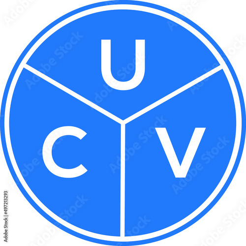 UCV letter logo design on black background. UCV  creative initials letter logo concept. UCV letter design. photo