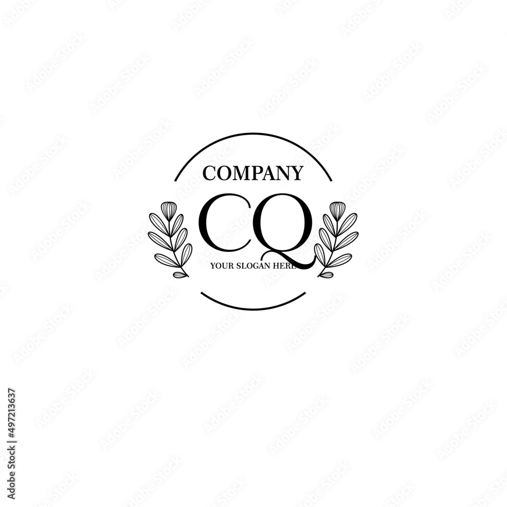 CQ Beauty vector initial logo art handwriting logo of initial signature, wedding, fashion, jewelry, boutique, floral CQ Beauty vector initial logo art handwriting logo of initial signature, wedding, fashion, jewelry, boutique, floral
