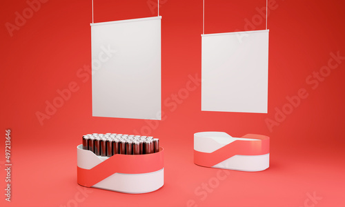 POS Display Advertising Floor Stand 3D render photo