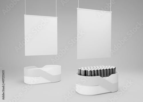 POS Display Advertising Floor Stand 3D render
