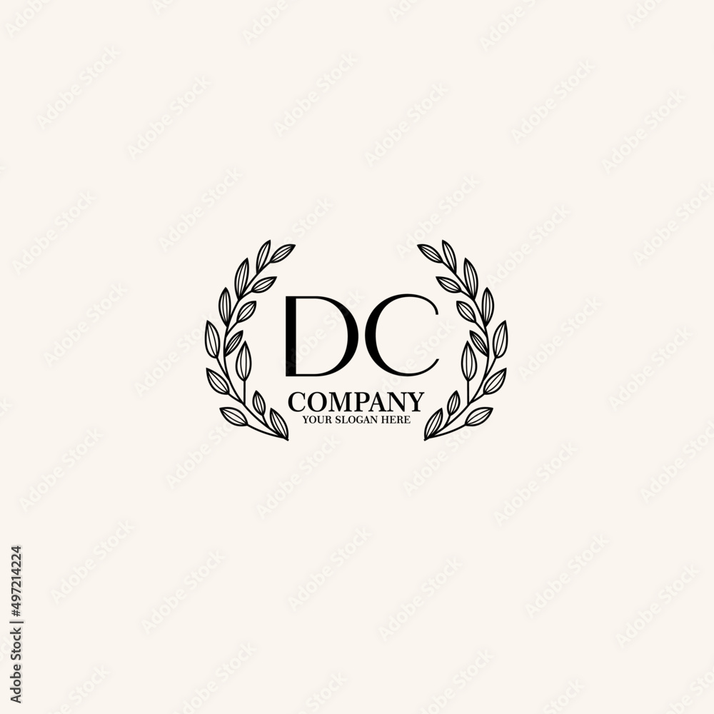 DC Beauty vector initial logo art  handwriting logo of initial signature, wedding, fashion, jewelry, boutique, floral