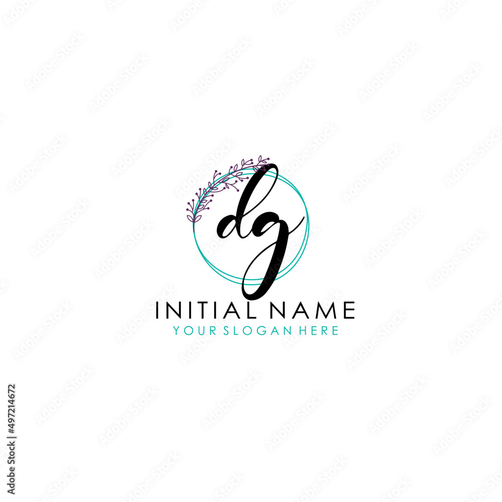 DG Initial letter handwriting and signature logo. Beauty vector initial logo .Fashion boutique floral and botanical DG Initial letter handwriting and signature logo. Beauty vector initial logo .Fashion boutique floral and botanical