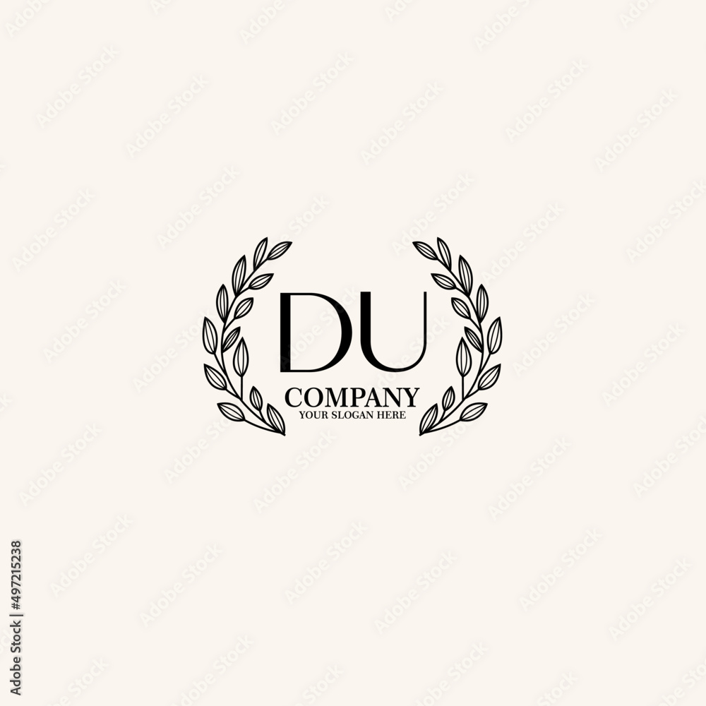 DU Beauty vector initial logo art handwriting logo of initial signature, wedding, fashion, jewelry, boutique, floral DU Beauty vector initial logo art handwriting logo of initial signature, wedding, fashion, jewelry, boutique, floral