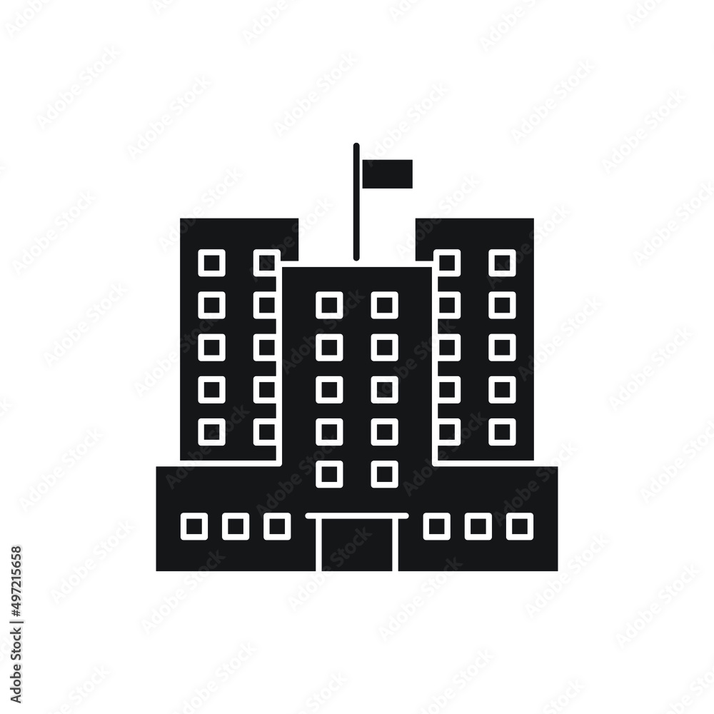 Building Icon silhouette for website, symbol presentation Building Icon silhouette for website, symbol presentation