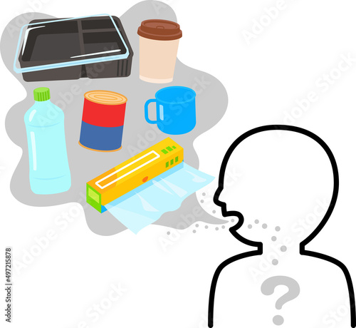プラスチック食器と人体への影響のイメージ