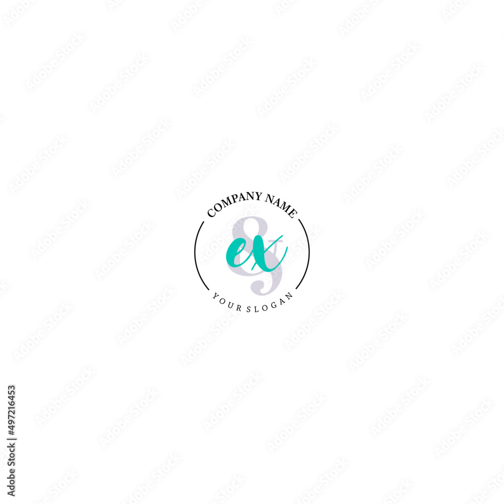 EX Initial letter handwriting and signature logo. Beauty vector initial logo .Fashion boutique floral and botanical EX Initial letter handwriting and signature logo. Beauty vector initial logo .Fashion boutique floral and botanical