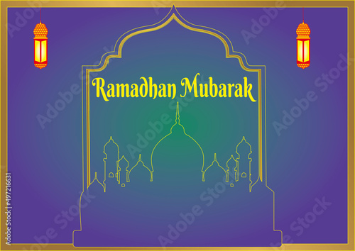 illustration of greetings for the holidays of Muslims around the world