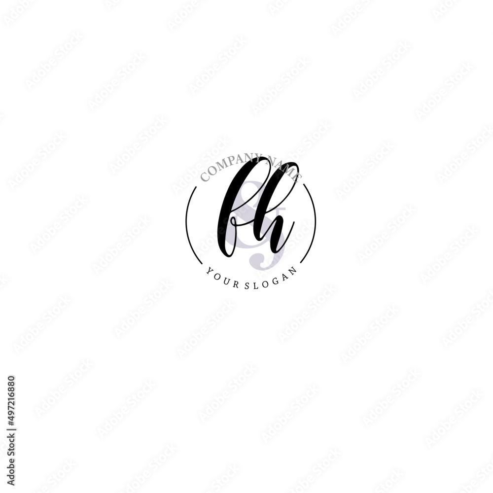 FH Initial letter handwriting and signature logo. Beauty vector initial logo .Fashion boutique floral and botanical FH Initial letter handwriting and signature logo. Beauty vector initial logo .Fashion boutique floral and botanical