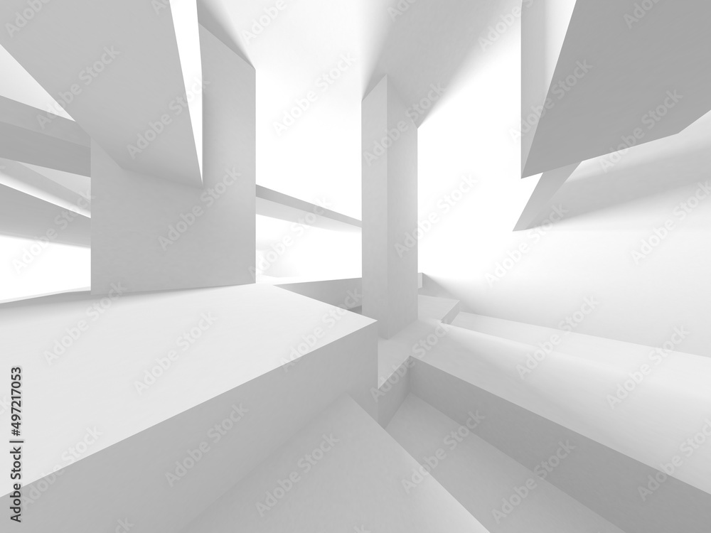 Fototapeta premium White Modern Background. Abstract Building Concept