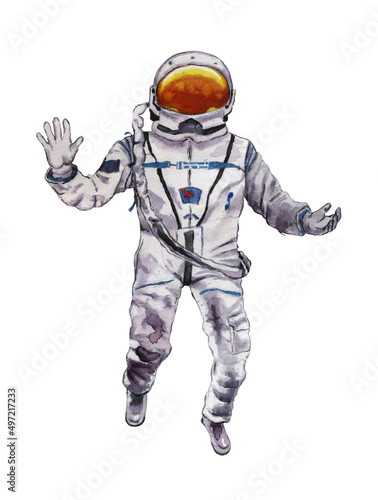 An astronaut watercolor illustration