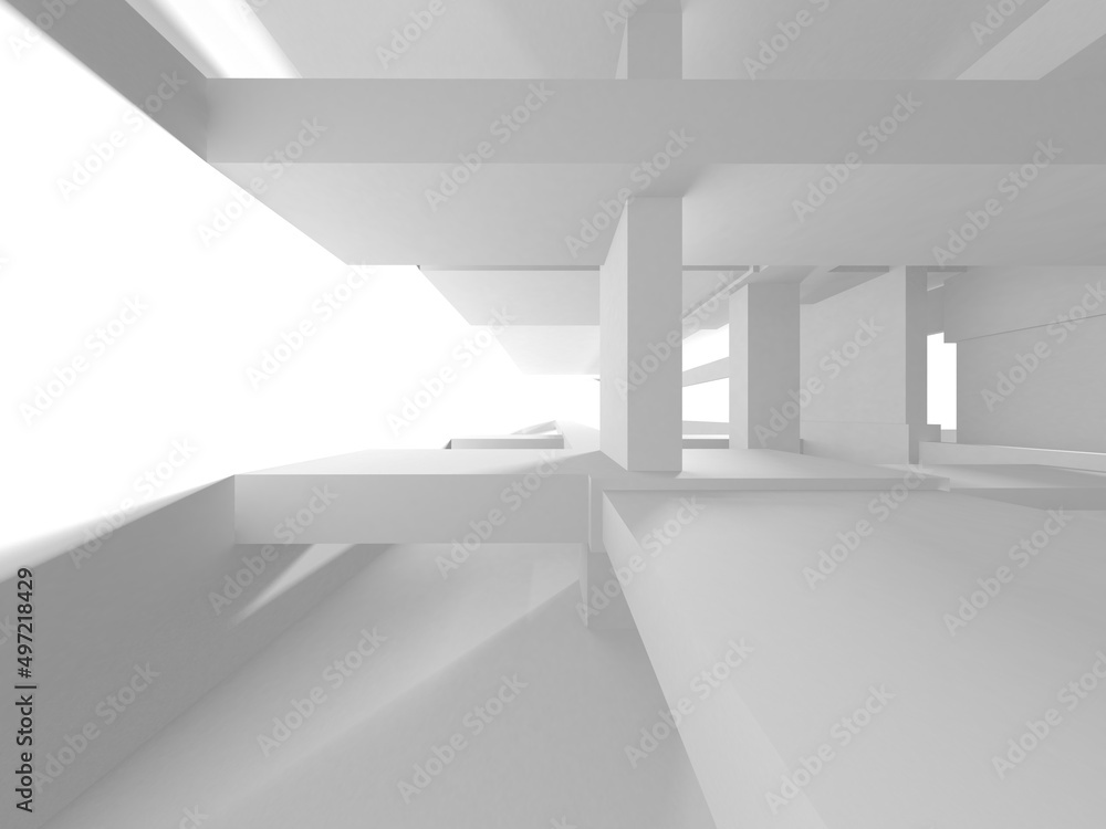 Abstract White Architecture Design Concept