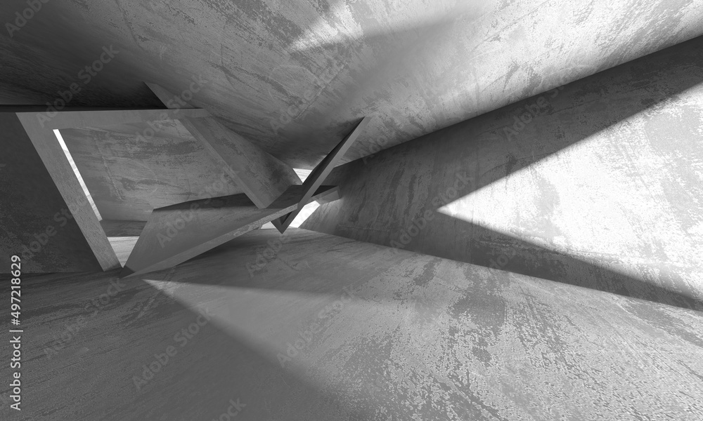 Dark Concrete Wall Architecture. Empty Room Dark Concrete Wall Architecture. Empty Room