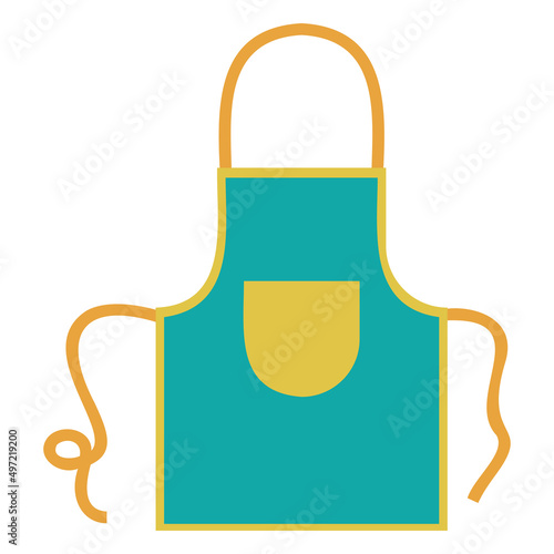Blue apron vector cartoon illustration isolated on a white background.