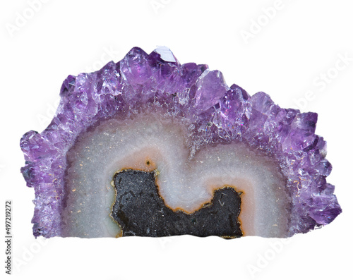 Pair of Purple Rainbow Geode Agate Crystal Gem Mineral Specimens
