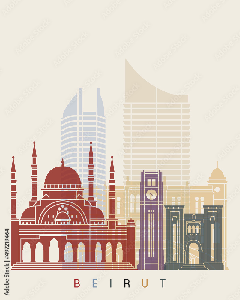 Fototapeta premium Beirut skyline poster