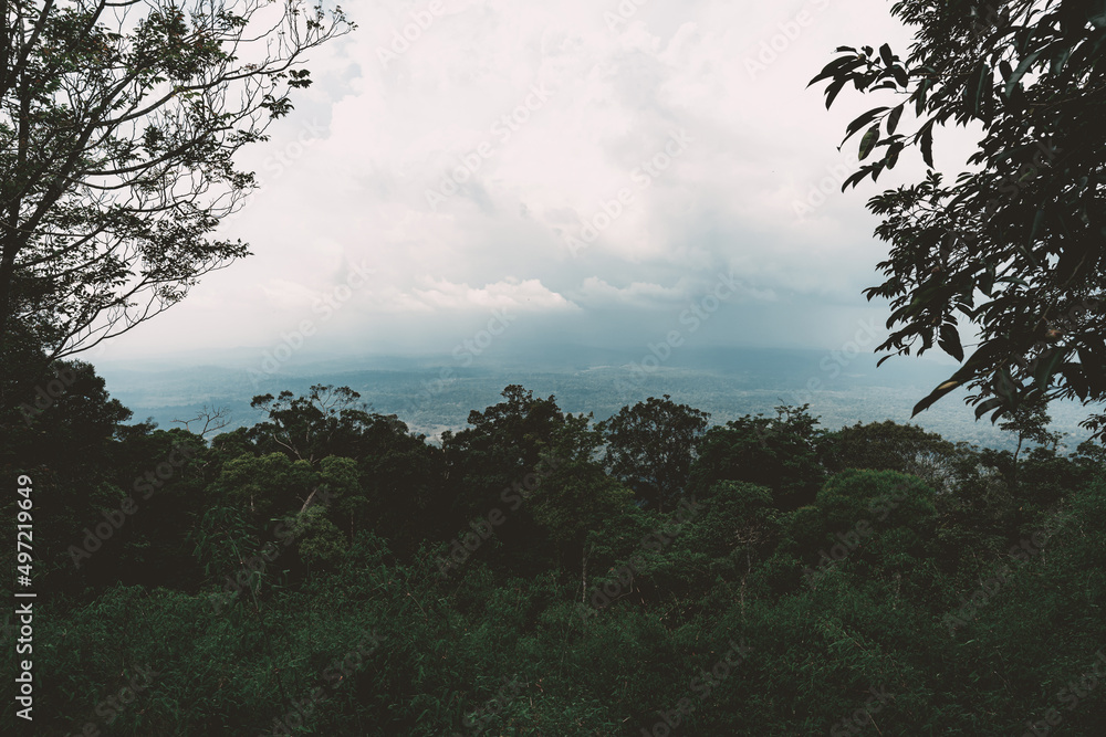 beautiful blue sky high peak mountains guiding for backpacker camping waterfall at
Wildlife Khao Yai National Park, Nakhon Ratchasima, Saraburi, Prachinburi, Thailand.