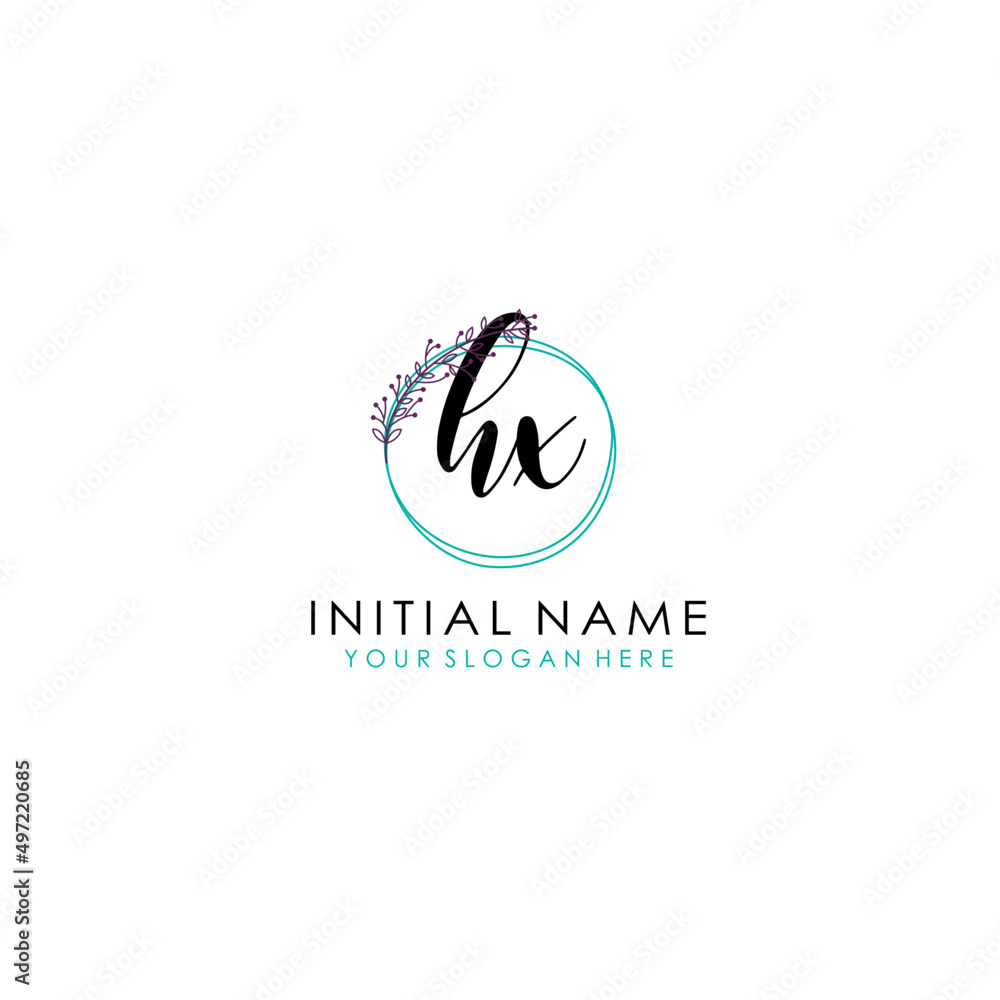 HX Initial letter handwriting and signature logo. Beauty vector initial logo .Fashion boutique floral and botanical HX Initial letter handwriting and signature logo. Beauty vector initial logo .Fashion boutique floral and botanical