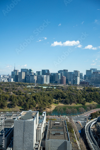 Tokyo city center with skyscraper office buildings in Otemachi  Tokyo  Marunouchi  Hibiya  Kasumigaseki