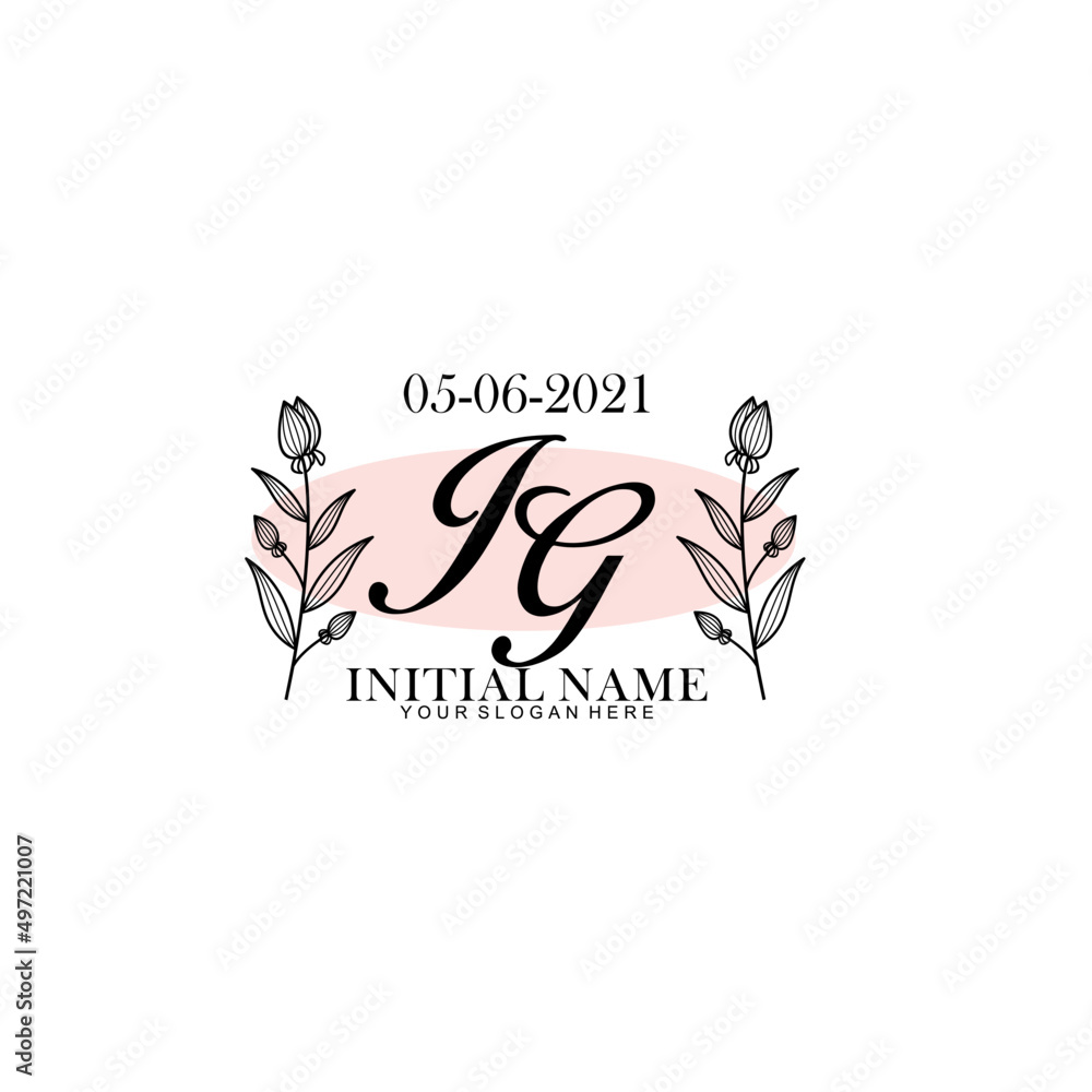 JG Initial letter handwriting and signature logo. Beauty vector initial logo .Fashion boutique floral and botanical JG Initial letter handwriting and signature logo. Beauty vector initial logo .Fashion boutique floral and botanical